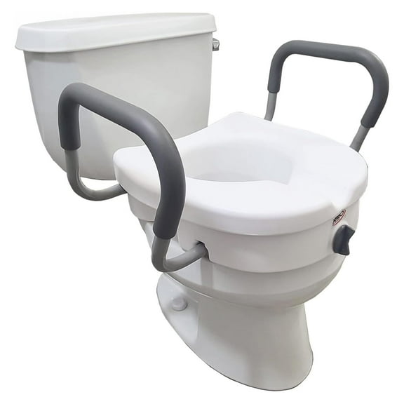 KeLiang E-Z Lock Raised Toilet Seat With Handles, 5" Toilet Seat Riser with Arms, Fits Most Toilets, Handicap Toilet Seat