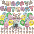thumbnail image 1 of Pusheen Kids Birthday Party Supplies Cartoon Anime Figures Fat Cats Balloons Banner Cupcake Cake Toppers Backdrops Decoration, 1 of 1