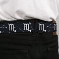 thumbnail image 4 of Buckle-Down Belt, Seatbelt Buckle Belt, Zodiac Scorpio Symbol Constellations Black White, Youth 22 to 32 Inches, 4 of 9