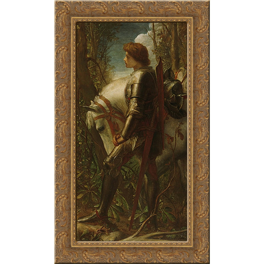 Sir Galahad 16x24 Gold Ornate Wood Framed Canvas Art by Watts,