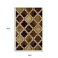 thumbnail image 3 of 8' X 10' Coffee Quatrefoil Power Loom Distressed Stain Resistant Area Rug, 3 of 8
