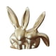 thumbnail image 4 of Estatua de conejo, figura de conejo, decoración de Pascua coleccionable, adorno decorativo oro, 4 of 9