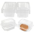thumbnail image 1 of Clear Hinged Food Container, Plastic Food Containers Square Take Out Container, Clamshell Disposable Dessert Containers for Hamburger, Sandwiches, Cake, Pasta, Salads - 200 Pieces (5.3x4.2 X3.3 In), 1 of 6