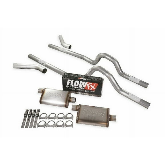 Dual Exhaust Kit 3" Flowmaster Flow FX Corner Exit Fits 67 to 72 Ford F-Series