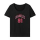 thumbnail image 1 of Camiseta de verano con cuello redondo para mujer, para vacaciones, regalo del día de San Valentín Negro, 1 of 7