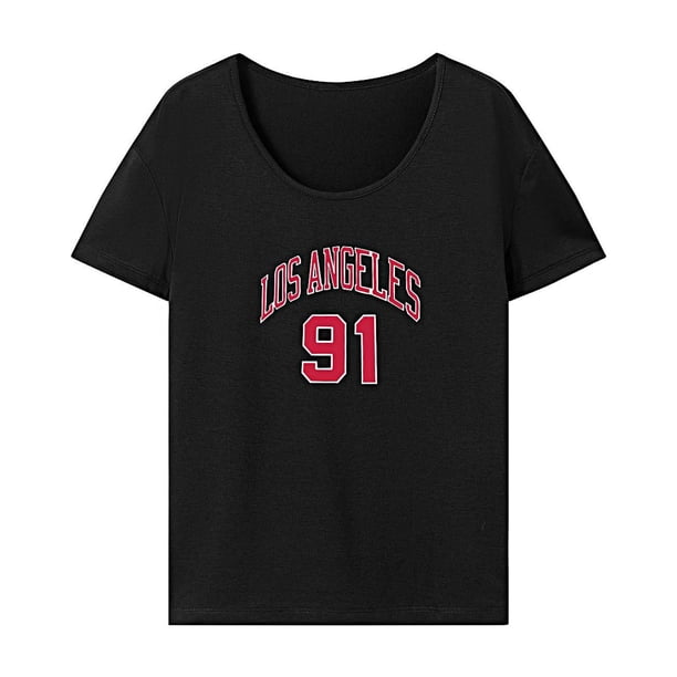 Camiseta de verano con cuello redondo para mujer, para vacaciones, regalo del día de San Valentín Negro