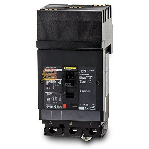 Square D HGA36020 3 Pole 20 Amp 600v PowerPact Circuit Breaker HG HGA