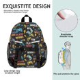 thumbnail image 5 of Game Controller Black Pattern Backpack for School, Cute School Bag with Adjustable Shoulder Straps and Padded Back, 15"x11.42"x5.5", 5 of 5