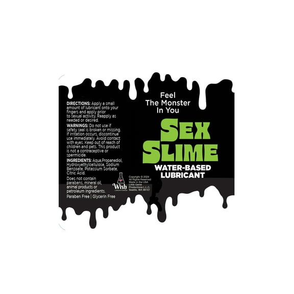 Sex Slime Water Based Personal Lubricant, Green, 2 oz