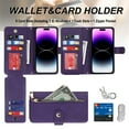 thumbnail image 4 of Dteck Crossbody Wallet Case Compatible with iPhone 11, Premium PU Leather Zipper Folio Wallet with Wrist Strap Shoulder Strap Magnetic Closure Built-in Kickstand Protective Case for iPhone 11,Purple, 4 of 5