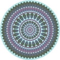 thumbnail image 1 of Ahgly Company Machine Washable Indoor Round Transitional Blue Lagoon Blue Area Rugs, 3' Round, 1 of 7