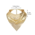 thumbnail image 4 of Metallic Sequin Bandanas Scarf Punk Metallic Neck Scarf Club Party Neckwear Rhinestone Triangle Scarf for Women Gold, 4 of 7