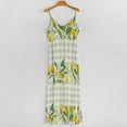 thumbnail image 5 of Lemon Green White Plaid Sleeveless Dress Loose Women's Dress Dresses Luxury Evening Dresses, 5 of 9