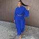 thumbnail image 2 of Gibobby Conjunto de Pantalones para Mujer Conjunto de dos piezas con ribete de flecos y capucha informal deportivo de moda para mujer(Azul,XL), 2 of 5