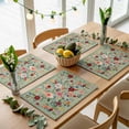 thumbnail image 5 of Placemats for Dinning Table Set of 8, Sage Green Floral Spring Flowers Leaves Farmhouse Burlap Kitchen Place Mats Waterproof Cloth Table Mats, Indoor Outdoor Placemats Easy Clean Dinner Decor, 5 of 8