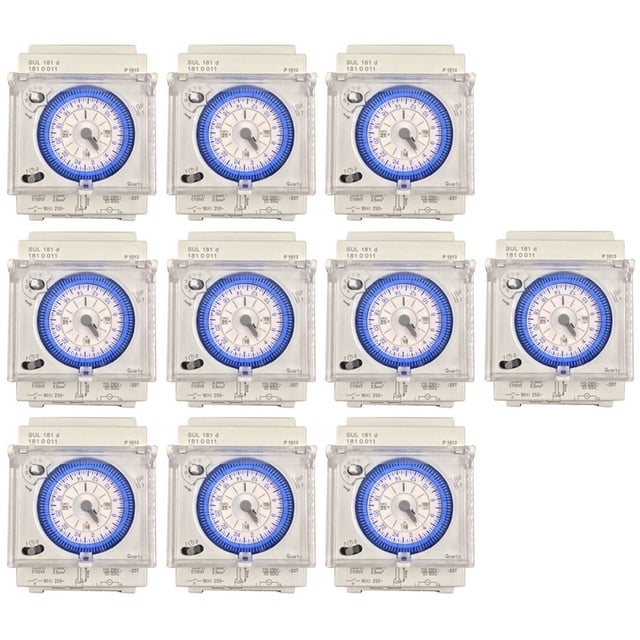 10X Interruptor Temporizador Mecánico AnalóGico 110V-220V 24 Horas Programable Diariamente 15 Minutos ReléInterruptor