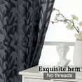 thumbnail image 5 of OVZME Leila Sheer Black Curtain 54 Inch Length 2 Panels Set, Soft Small Window Curtain with Clip Leaf, Rod Pocket Cortinas Para Ventanas Panels for Bedroom Living Room, 40Wx54L Inch, Black, 5 of 7
