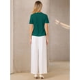thumbnail image 5 of DARING DIVA Women's Elegant Women's Sparkly Blouse with Rhinestones XL Hunter Green, 5 of 7