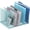 Blue, variant on INTIGE Desktop File Sorter, Vertical File Folder, Mail Sorter Organizer, Metal Desktop File Folder Organizer, Black