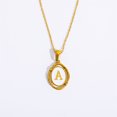 thumbnail image 1 of Collar ovalado con colgante de 26 letras Collar con la primera letra y la palabra Collar con 26 letras bañado en cobre y oro, 1 of 6