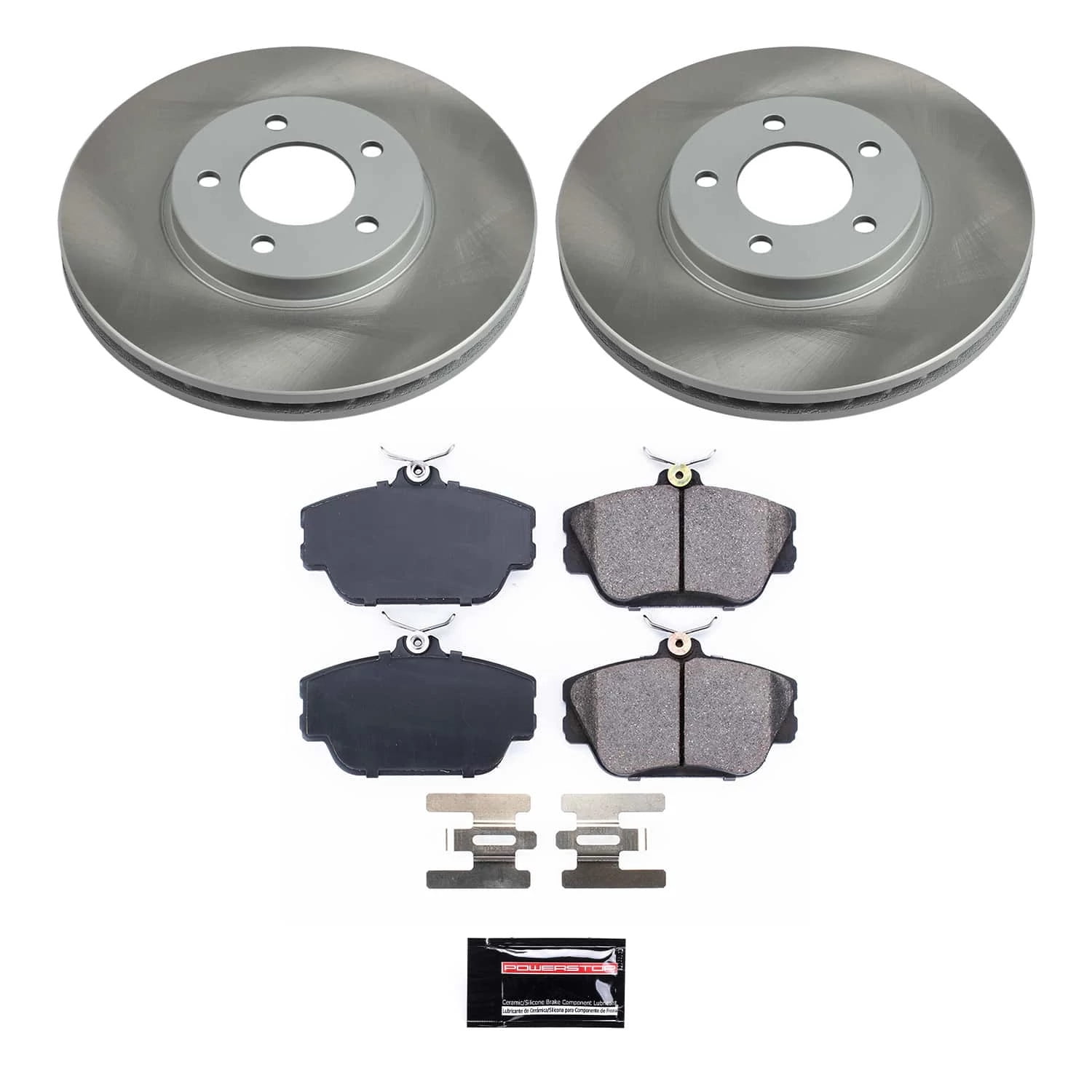 PowerStop Front Semi-Coated Rotor and Low-Dust Ceramic Brake Pad Kit SC1318