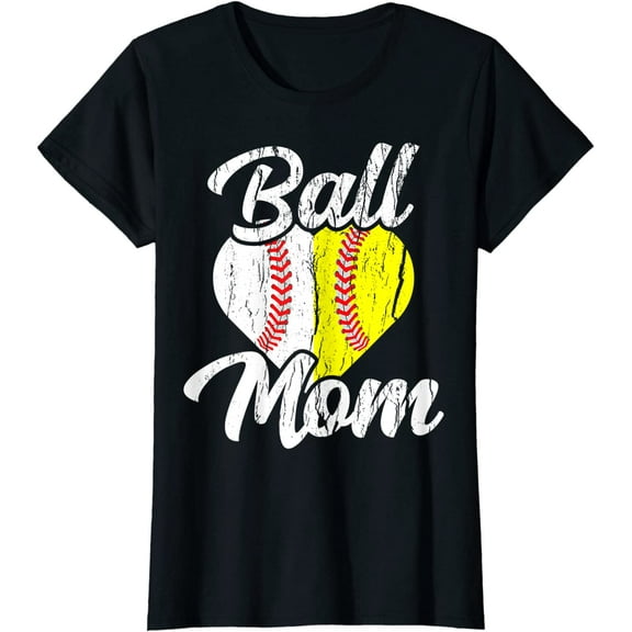 Ball Mom Baseball Softball Mama Team Sports T-Shirt