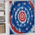 thumbnail image 5 of 4 Piece Bathroom Shower Curtain Sets Non-Slip Rugs And Toilet Mat Lid Rug Accessories American Red, White, And Blue Tie-dye Design Bath Curtain Colorful Tie Dye Pattern, 5 of 8