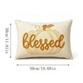 thumbnail image 3 of Fall Lumbar Throw Pillow with Pumpkin Embroidered Design for Sofa Bedroom and Harvest Decor, 3 of 6