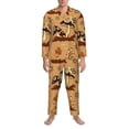 thumbnail image 3 of Yiaed Brown Mushrooms Print Men’s Pajamas Set - Long Sleeve Button Down Sleep Shirt and Pajama Bottoms Sleepwear Set Mens Pjs Sets Men's Pajama Bottoms-Medium, 3 of 7