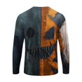 thumbnail image 6 of Satingcolo Halloween Patchwork Sweatshirts for Men Spooky Season Colorblock Crew Neck Pumpkin Face Graphic Print Sweatshirt Blue XL, 6 of 6