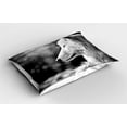 thumbnail image 2 of Ambesonne Black and White Pillow Sham 2 Pack, Wolf Portrait, 26"x20", Pale Grey, 2 of 3
