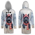 thumbnail image 3 of Playful Scottish Terrier Welcomes Winter Snowy Day with Cardinal Bird All Over Print 3D Hooded Duffle Toggle Coat Scottie Dog Lover Gifts - 2017, 3 of 6