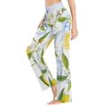 thumbnail image 3 of Women's Lemon Yellow Lemon Pajama Pants, Casual Pajama Bottoms Drawstring Lounge Pants Wide Leg, 3 of 7
