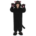 thumbnail image 2 of REDARER Kids Cat Cosplay Fuzzy Hooded Animal Onesie Outfit for Halloween Party Stage Role Play Dress Up,L, 2 of 7