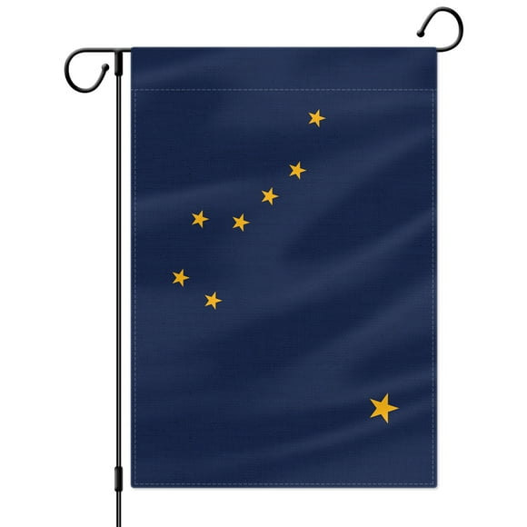 PTEROSAUR American Alaska State Garden Flag, 12.5x18 inch Double Sided for Home Garden Decoration