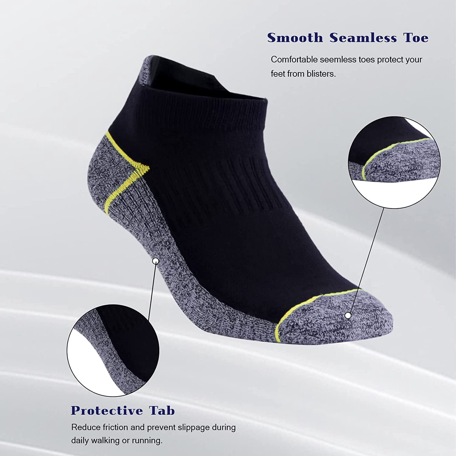 Copper Infused Ankle Socks with Odor Control, Moisture Wicking for Improved Comfort and Health (4/5 Pairs)