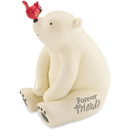 Figurine Birthstone Bear - Pavilion - Forever Friends Polar Bear Figurine with Bird Winter Christmas Decoration