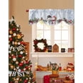 thumbnail image 4 of Christmas Tie Up Valances Curtain, Cute Winter Snowman Snowing Scenery Wood Grain Adjustable Rod Pocket Short Window Treatment Tie Up Curtains Valances for Kitchen Living Room Bathroom 60x18 Inches, 4 of 9