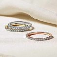 thumbnail image 3 of 2mm 925 Sterling Silver Wedding Band Cubic Zirconia Half Eternity Stackable Engagement Ring Size 3-13, 3 of 4