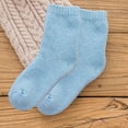 thumbnail image 5 of Prolriy Socks for Women Autumn and Winter Heavy Wool Socks Solid Color Medium Tube Socks Thick Warm Hoop Socks Stockings and Fluffy Towel Socks Womens Socks Blue One Size, 5 of 7