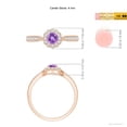 thumbnail image 5 of ANGARA Natural 0.25 Ct. Amethyst with Diamond Halo Ring in 14K Rose Gold for Women (Ring Size: 11.5), 5 of 10