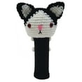 thumbnail image 2 of StitchHead Hand Stitched Yarn Animal Driver/Wood Head Cover - Black/White Cat, 2 of 2