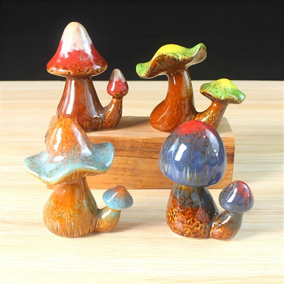 LAMIRO Mushroom Toilet Bolt Caps,Toilet Bolt Covers Decorative,Fun Ceramics Mushroom Toilet Bolt Covers,Screw Cover Caps,Universal Toilet Bolt Caps for Bathroom Decor