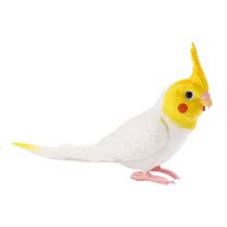 perfeclan Garden Bird Ornament, Cockatiel Bird Figurines, Home Decoration, Early Education, Simulation, Parrot Figurine for Micro Landscape white