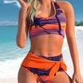 thumbnail image 6 of ZPAQI Women's 2 Pieces Swimsuit Floral Print Bikini Set High Waist Bow-Bathing Suits, 6 of 16