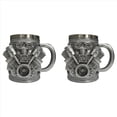 thumbnail image 1 of 2X de Acero Inoxidable con Motor Personalizado, Diseño de Motor de Coche en 3D para Entusiastas de los Coches y Aficionados Al V8., 1 of 5