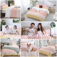 thumbnail image 5 of 3 Piece Colorful Stripe Duvet Cover Set Twin Size,Microfiber Comforter/Quilt Cover with Corner Ties and 2 Pillowcases,Modern Pink Red Yellow Vertical Striped All Season Bedding with Zipper Closure, 5 of 8