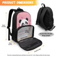 thumbnail image 6 of FOR U DESIGNS Panda Lunch Backpack for Kids Girls Teens School Backpack with Insulated Lunch Box, 2 Sides Pockets Bookbag Middle High School Shoulder Bag, Pink, 6 of 7