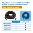 thumbnail image 3 of INSEETECH 33FT 4 Pin Camera Cable with Corrugated Tube, Waterproof Aviation Extension Cable for Backup Cam, Rear View System, RV Truck Trailer Bus Car, 3 of 9