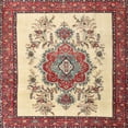 thumbnail image 1 of Ahgly Company Indoor Square Traditional Brown Gold Persian Area Rugs, 7' Square, 1 of 6